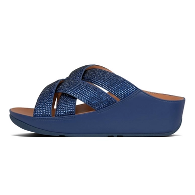 Sandals FitFlop Lattice Crystal Cross Slides Aurora Blue Etrias